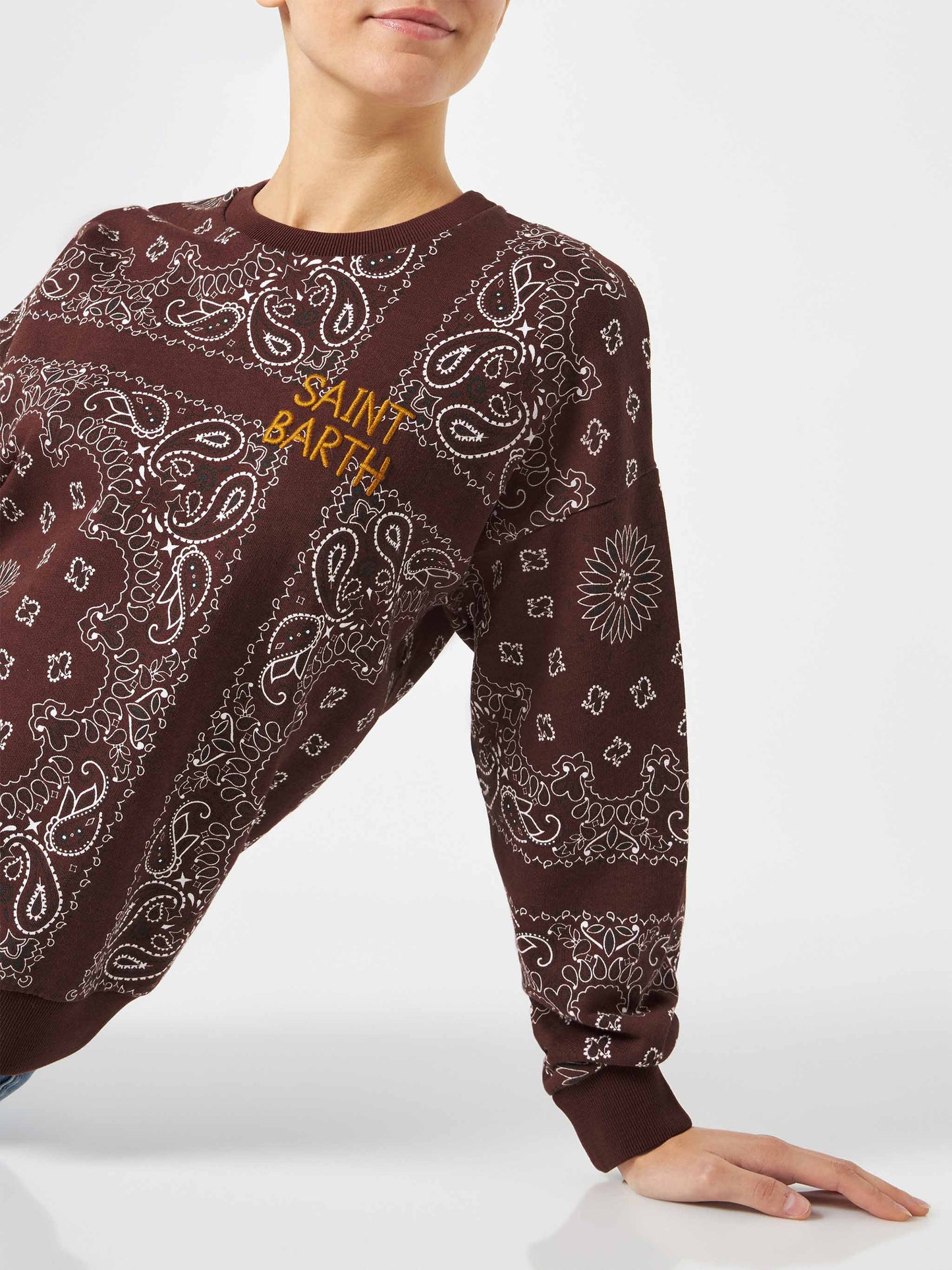 Woman sweatshirt Stardust with bandanna print - MC2 Saint Barth