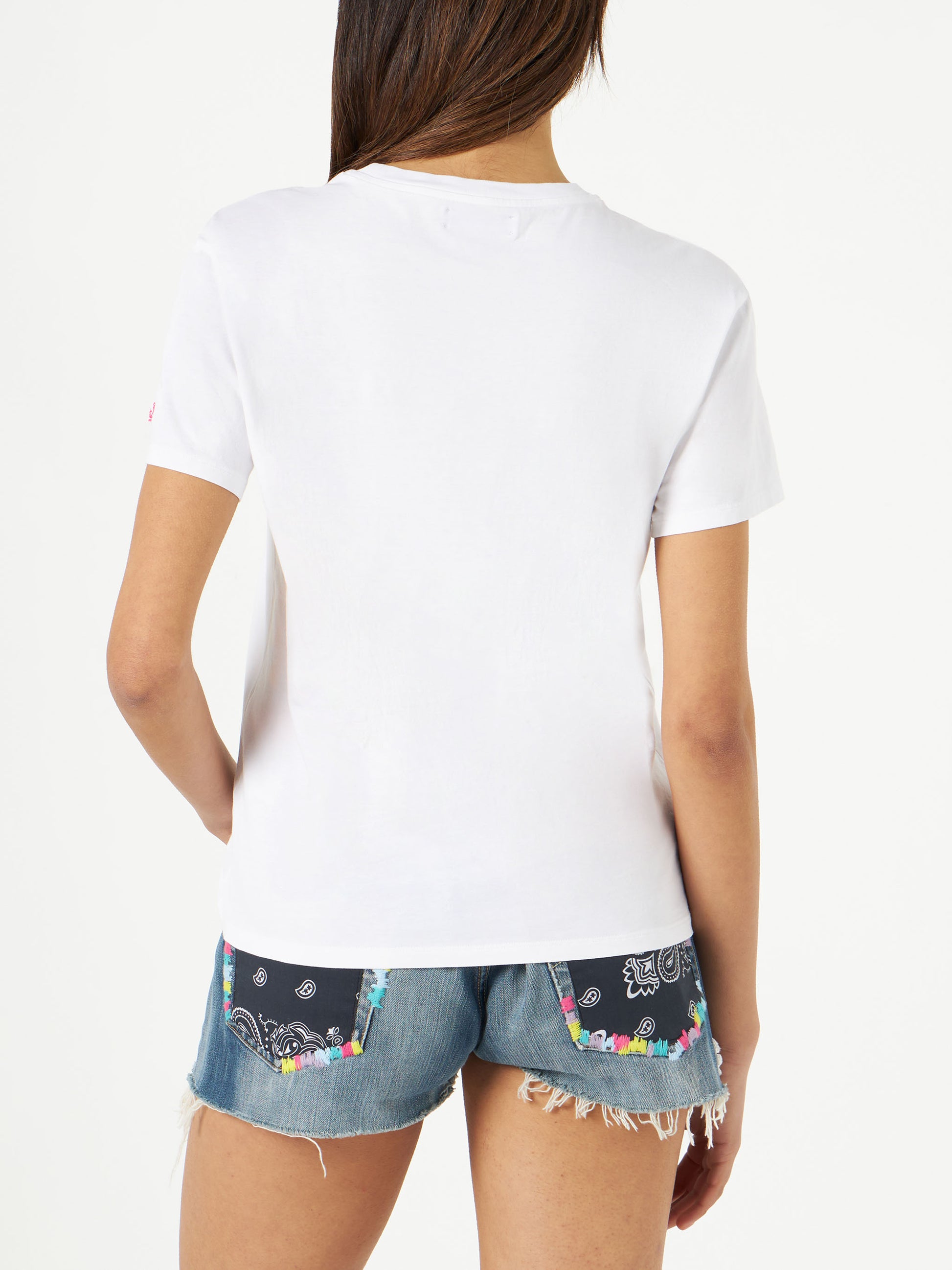 Woman cotton t-shirt with Mushrooms print - MC2 Saint Barth